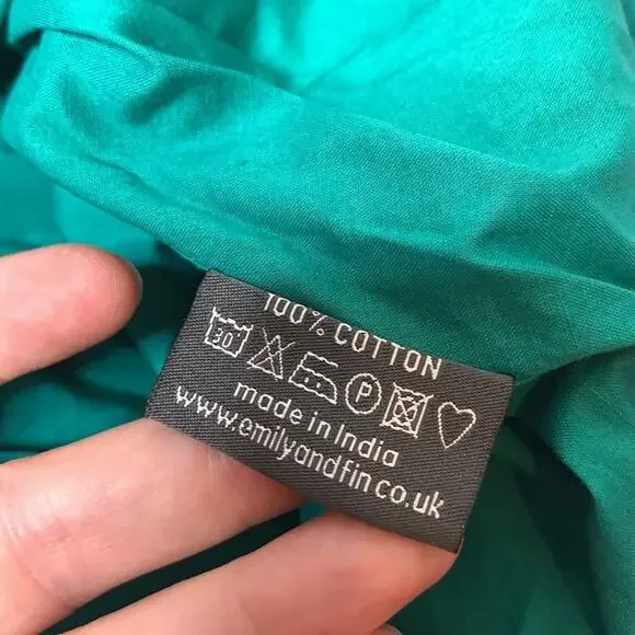 Emily and Fin Teal and Navy Sailboat Off-Shoulder Dress - Picture 4 of 6